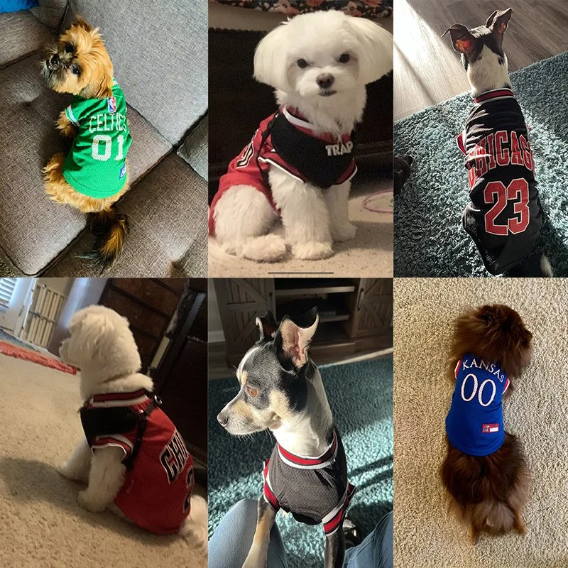 Amazon Hot Pet Clothing Basketball Jersey Luxury Dog Clothes Summer Cool Shirt Pet Apparel